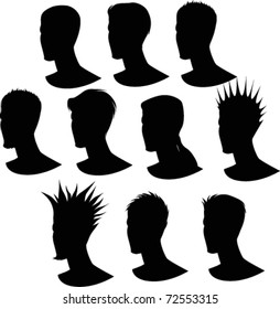 vector pack of men' hairstyle