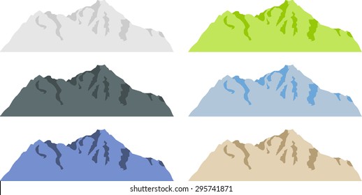 Vector pack of mountains silhouettes