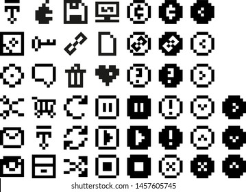 Vector pack of pixel icons for any tasks