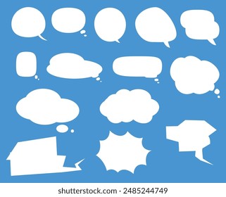 Vector pack de burbujas de voz nubes de varias Formas para el texto de la conversación y las palabras en la Ilustración vectorial de burbujas.