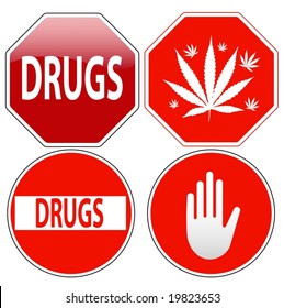 Vector pack of stop signs isolated on pure white (new glossy vs old one color) - also available as direct JPEG file in my gallery