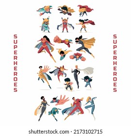 Vector pack of superheroes eps