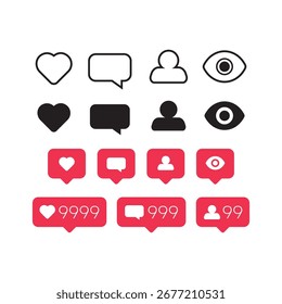 A vector pack of web social media notification icon design vector.