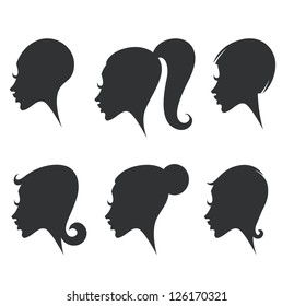 vector pack of woman's hairstyle