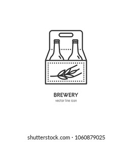 Vector Package of Beer icon in trendy linear style isolated on white background