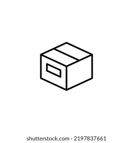 Vector Package Box Icon on White Background