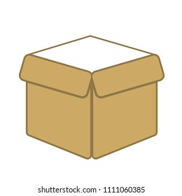 vector package container isolated. open box - shipping icon