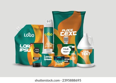 Vector package design, foil bags isolated on white background in 3d illustration