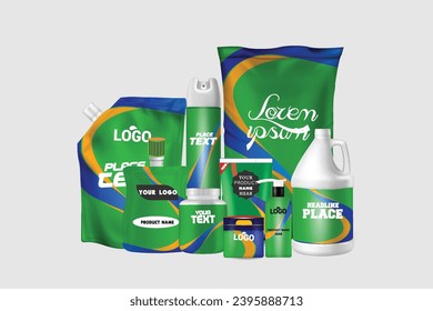 Vector package design, foil bags isolated on white background in 3d illustration