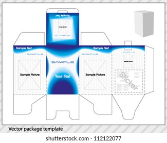 Vector package template with applied design