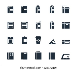 Vector package types icon set