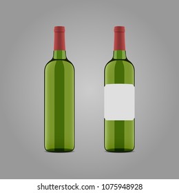 vector package wine bottle on background white.