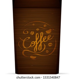 Vector packaging for coffee template with coffee and coffee cups for your design