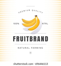 Vector Packaging Design With Bananas. Natural Organic Fruits Badges With Bananas.