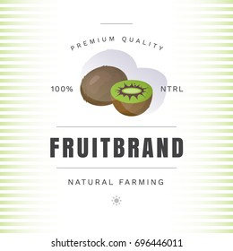 Vector Packaging Design With Kiwi. Natural Organic Fruits Badges With Kiwi.