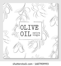 Vector packaging design and template for labels and bottles of olive oil extra virgin. background and stickers for natural, organic cosmetics, food