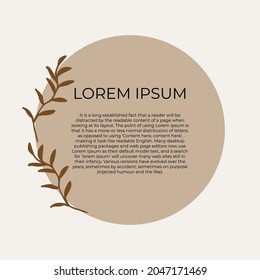 Vector of packaging design templates, seamless patterns and frames with copy space for text for cosmetics, beauty products, organic and healthy food with leaves and flowers - modern ornaments