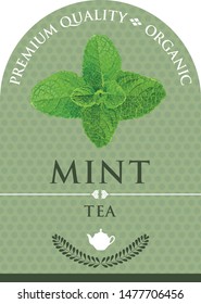 Vector of packaging herbal mint tea.