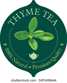 Vector of packaging herbal thyme tea.