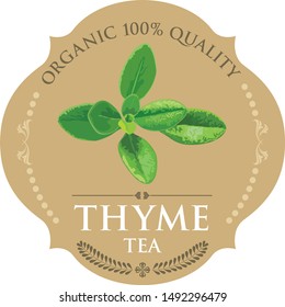 Vector of packaging herbal thyme tea.