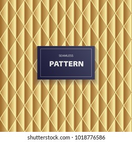 Vector packaging seamless template,  geometric pattern whith gold gradients for luxury products.Trendy linear style.Vector illustration