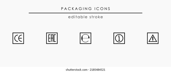 Vector Packaging Symbols Design Set Stock Vector (Royalty Free ...