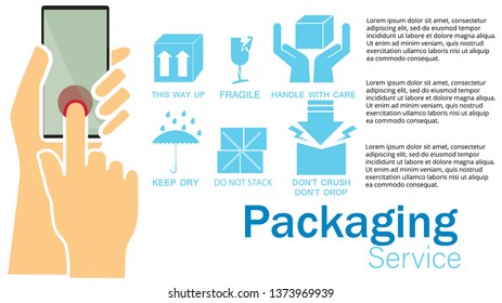 Vector packaging symbols and send from smartphone