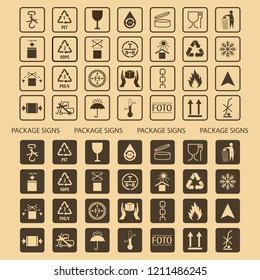 Vector Packaging Symbols Shipping Icon Set Stock Vector (Royalty Free ...