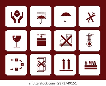 vector packaging symbols in various shapes.