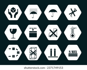 vector packaging symbols in various shapes.