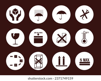 vector packaging symbols in various shapes.