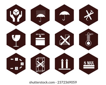 vector packaging symbols in various shapes.