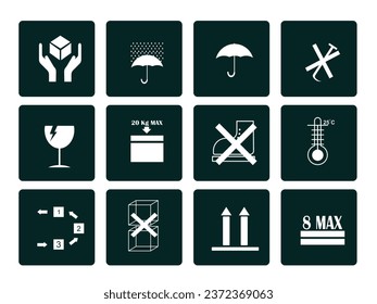 vector packaging symbols in various shapes.