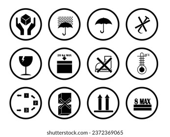 vector packaging symbols in various shapes.