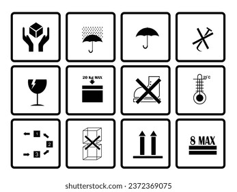 vector packaging symbols in various shapes.