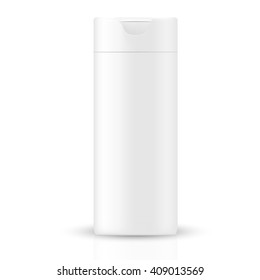 VECTOR PACKAGING: White gray beauty products/cosmetics bottle on isolated white background. Mock-up template ready for design
