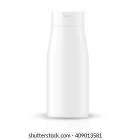 VECTOR PACKAGING: White gray beauty products/cosmetics bottle on isolated white background. Mock-up template ready for design