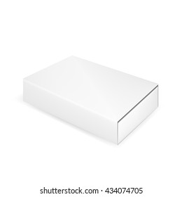 VECTOR PACKAGING: White gray packaging box on isolated white background. Mock-up template ready for design