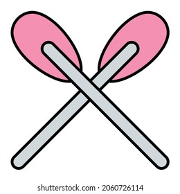 Vector Paddles Filled Outline Icon Design
