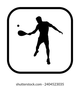 Vector Padel Paddle tennis player silhouette isolated background