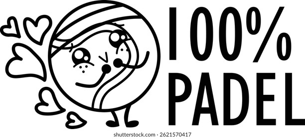 a vector of padel sports in black and white coloring