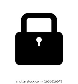 Vector padlock icon with glyph style illustration. Sign symbol security design element