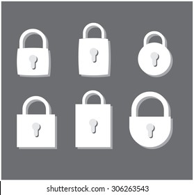 vector padlock icon set