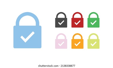 Vector Padlock Icon Set. Vector isolated editable illustration set