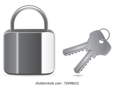vector padlock and key