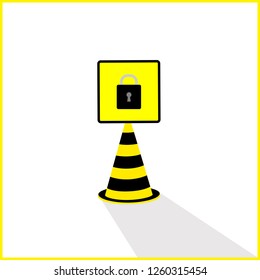 Vector padlock, safe or unsafe icon