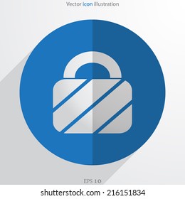 Vector padlock web flat icon. Isolated on white.