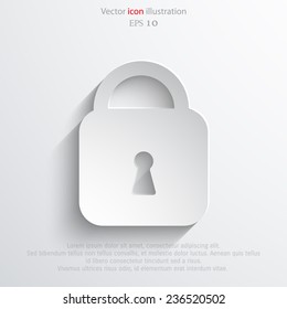 Vector padlock web flat icon. Eps 10 illustration.