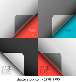 Vector Page Curls. Turn page corners for designs. Vector illustration.