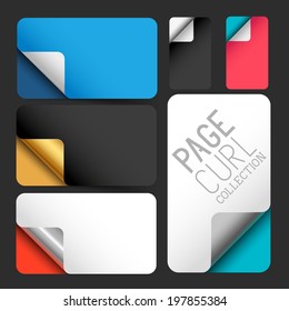 Vector Page Curls. Turn page corners for designs. Vector illustration.
